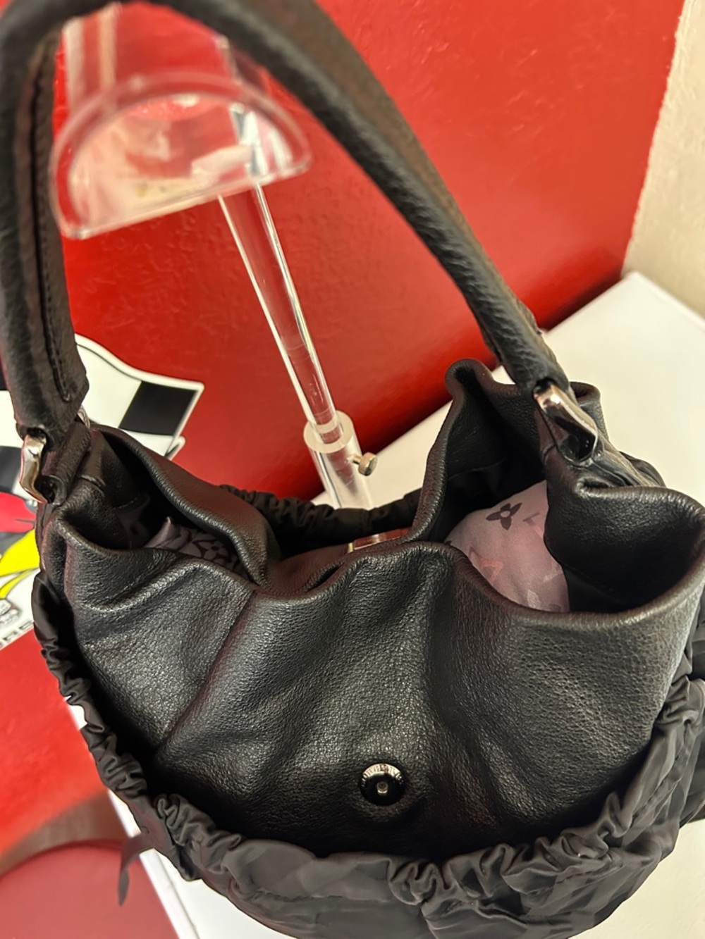 Burberry Black Ruched Drawstring Hobo Bag - Picture 9 of 13